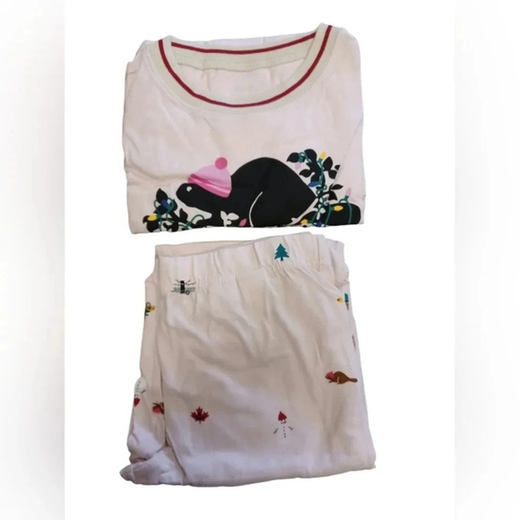 Roots Buddy Pajama Set Pink Top And  Bottoms Size Large - Picture 4 of 5